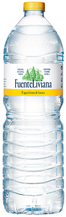 Botella de plástico de agua mineral Fuente Liviana de 1,5 L